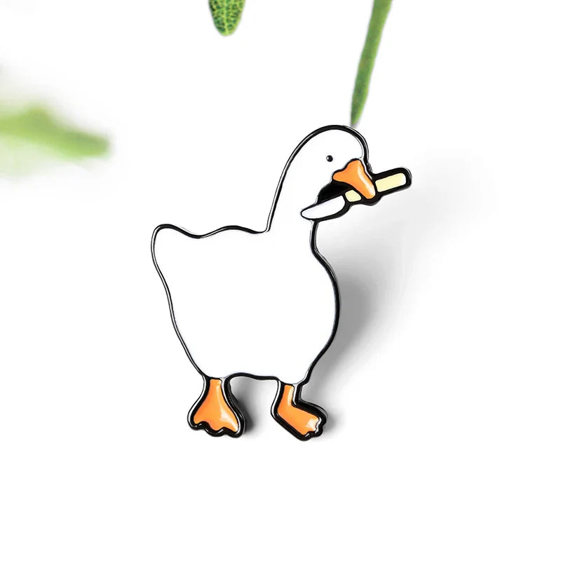 Naughty Goose Enamel Pin Funny Cartoon Brooch Badge Jewelry Gift for Kids and Friends