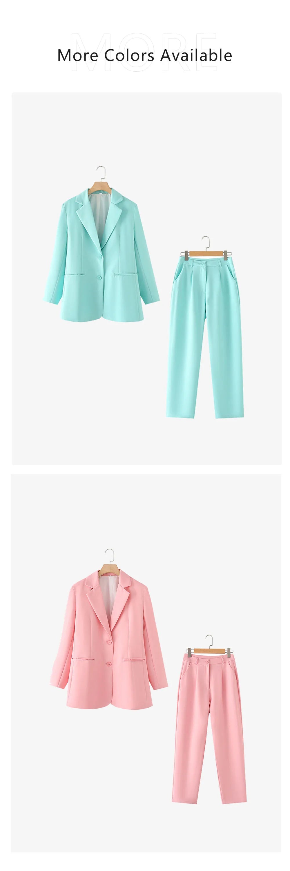 Spring Summer Women's Casual Loose Solid Color Suit Set with Pants and Top