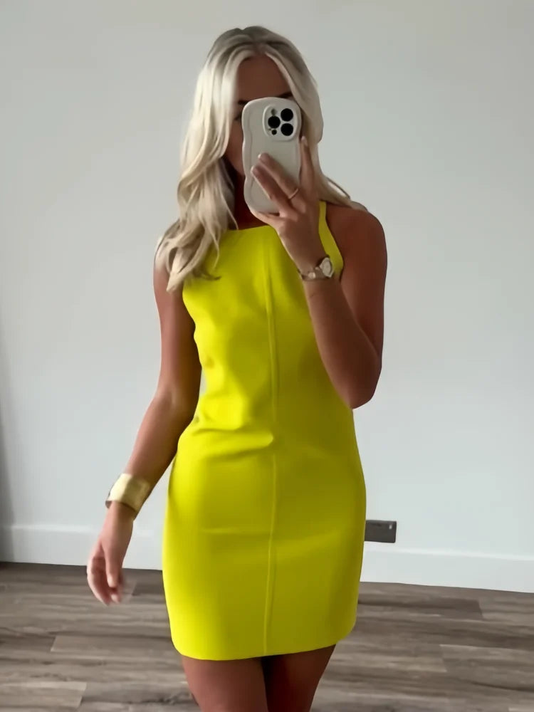 Elegant Women's Sleeveless Dress Slim Fit For Spring