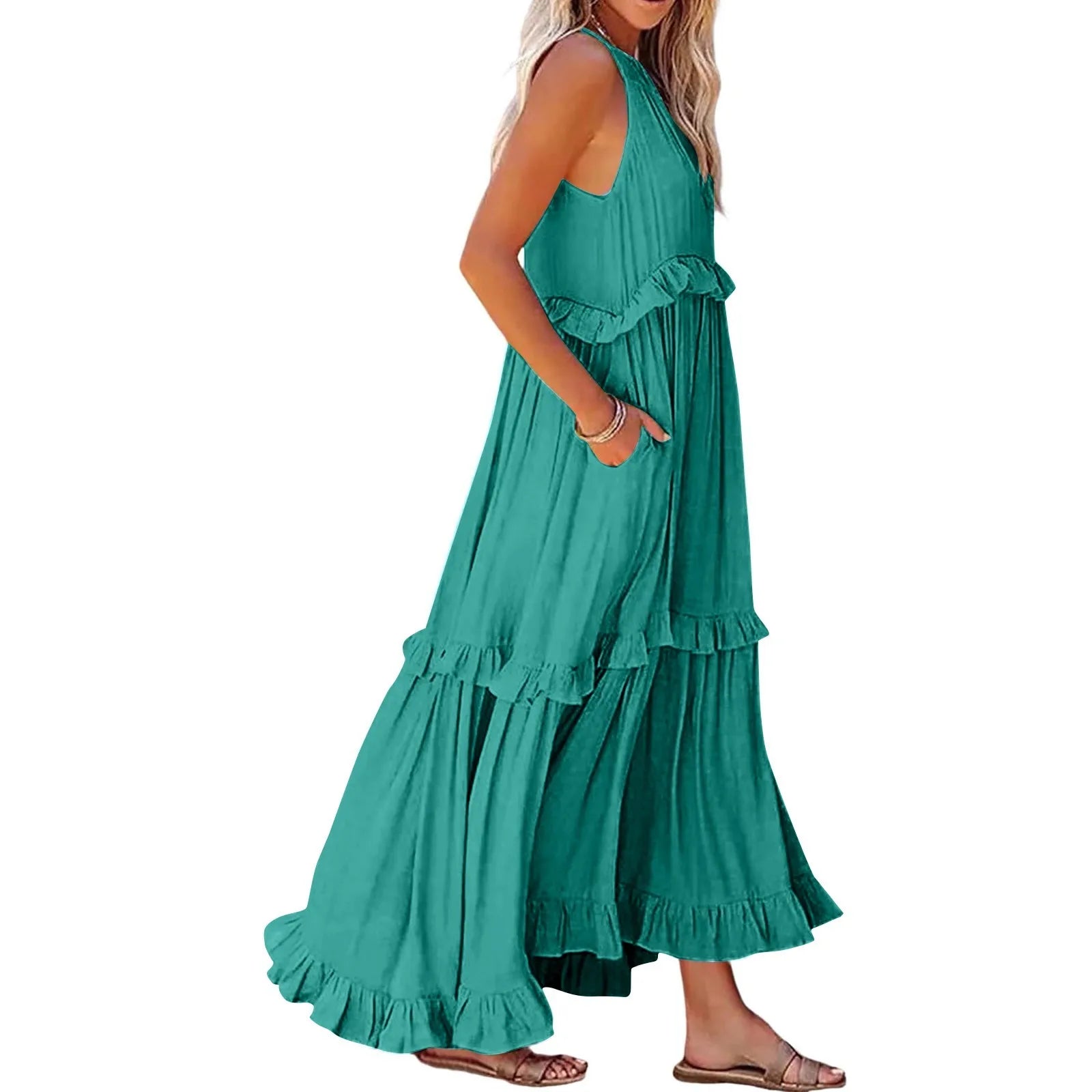 Women Summer Maxi Dress Lightweight Beach Swing Dress