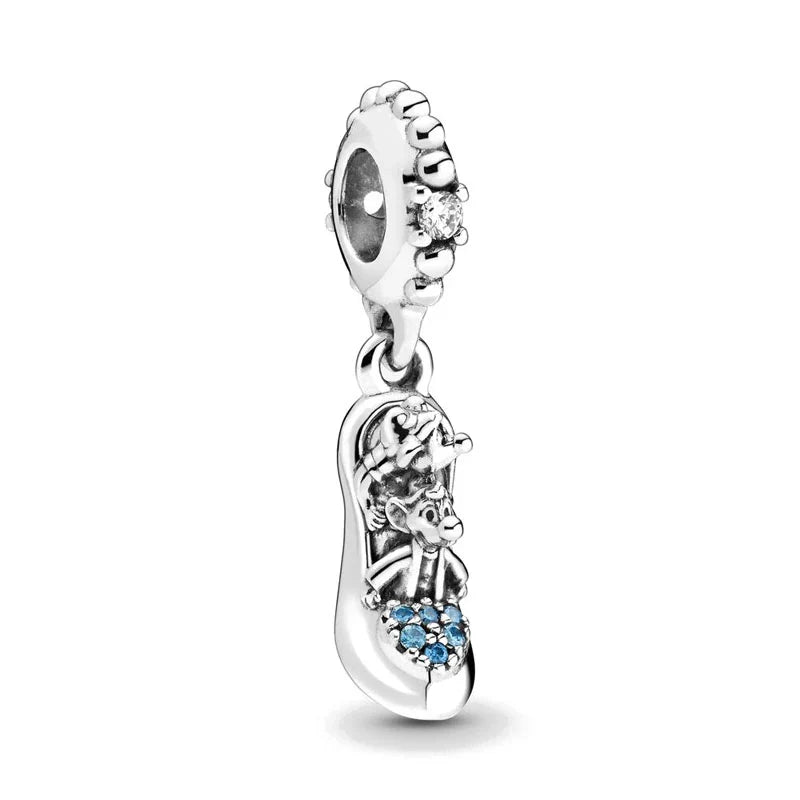 925 Sterling Silver Mermaid Princess Elsa Dress Charm Bead for DIY Bracelets and Women Jewelry