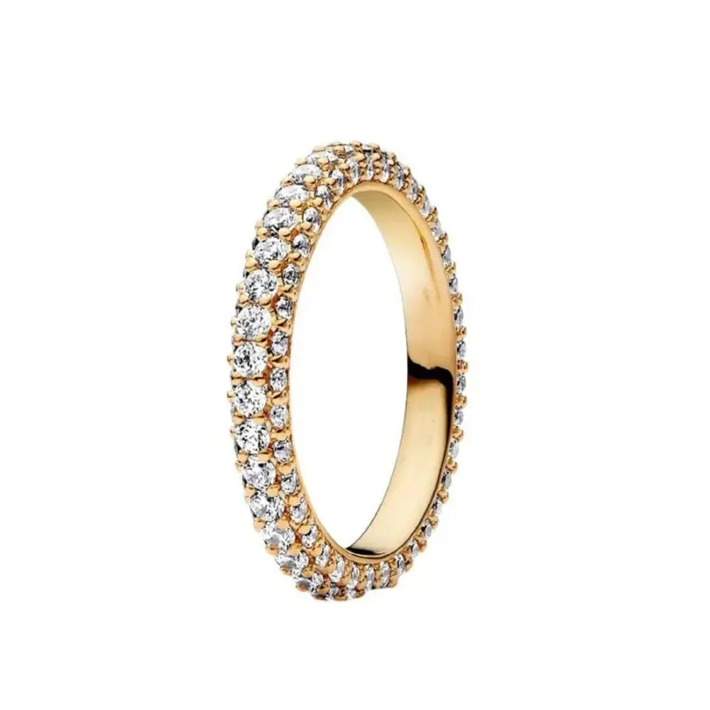 Classic Square Heart Shaped 925 Sterling Silver Ring in Exquisite Gold Color for Jewelry Gift