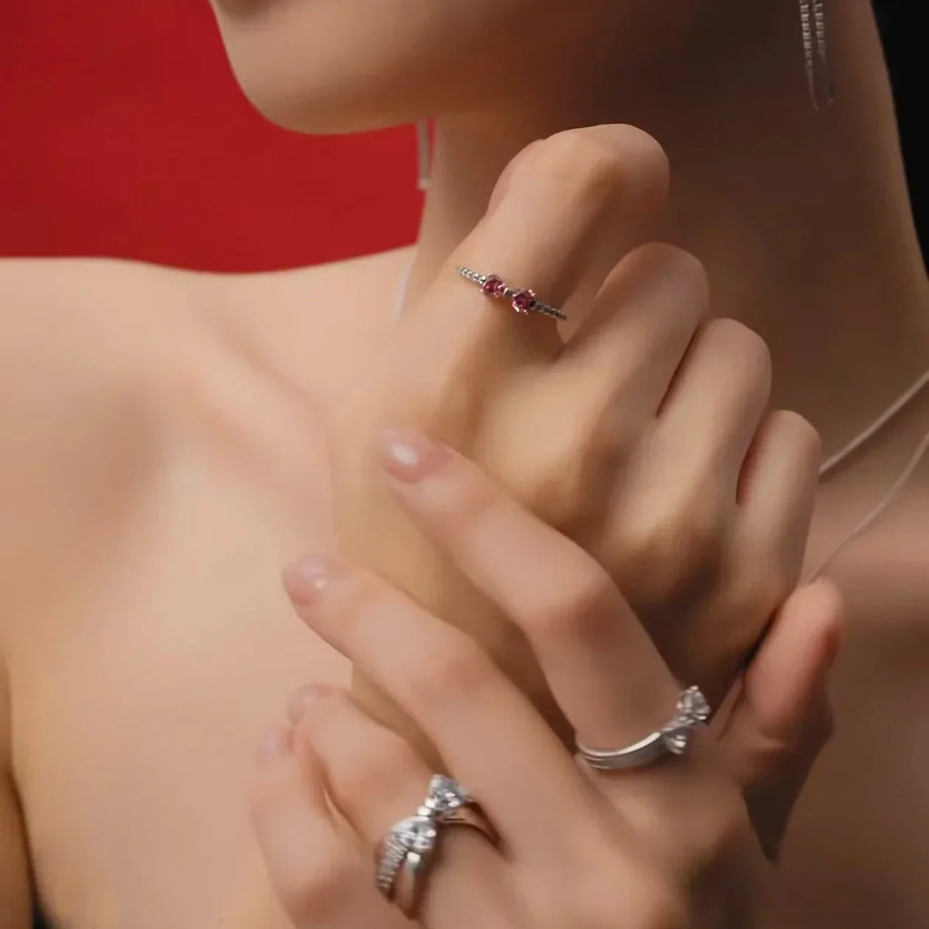 925 Sterling Silver Crown Love Heart Moon Engagement Ring for Women Luxury Jewelry