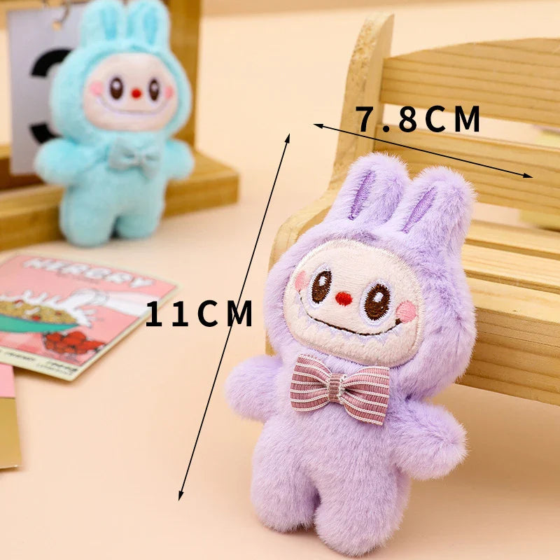 Kawaii Cartoon Labubu Plush Keychain Doll Cute Anime Pendant for Girls Birthday Gifts and Backpack Accessories