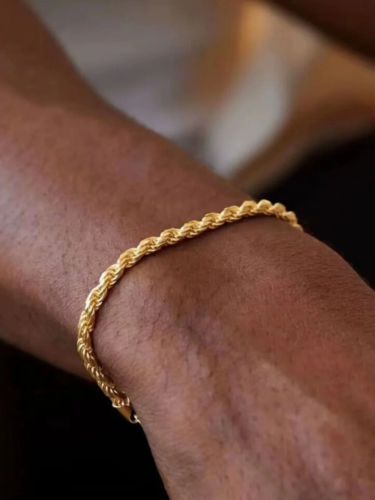 3mm Vintage Stainless Steel Twist Chain Bracelet for Men and Women - Rock Style Gold and Silver Fashion Jewelry