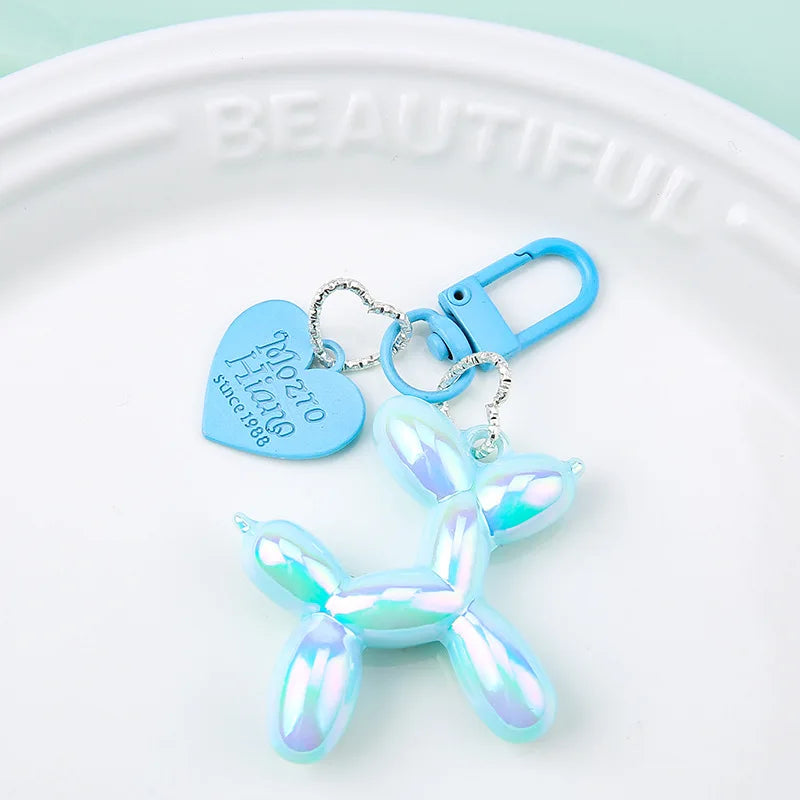Cute Y2K Acrylic Cartoon Balloon Dog Keychain for Women Bag Pendant and Car Accessory