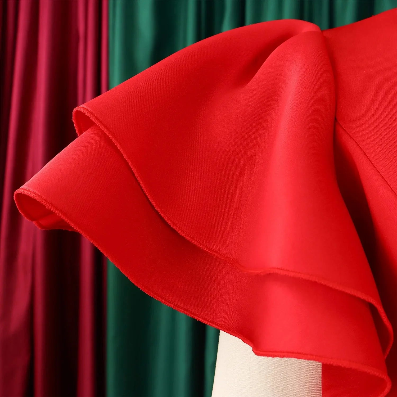 V Neck Bodycon Midi Dress With Ruffle Sleeves For Women