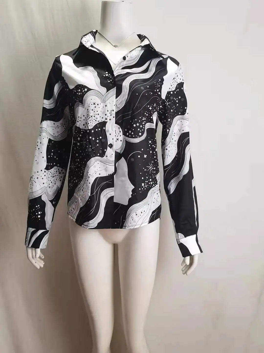 Office Lady Turn Down Collar Leopard Print Shirt with Striped Lapel Long Sleeve Blouse Casual Vintage Fashion Top