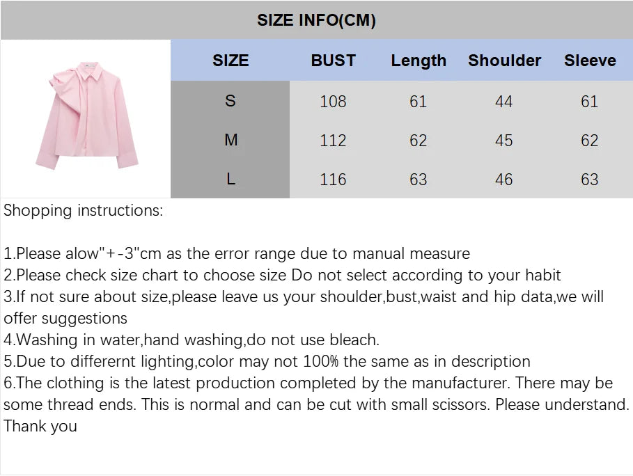 Women Poplin Shirt with Volume Shoulder Long Sleeve Pleated Cuffs Casual Cotton Blouse for Spring Party and Everyday Wear