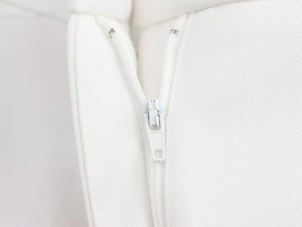 Women Chic Cropped Vest Pants Suit with Lapel and Single Button High-Waist Zip Straight-Leg Trousers Set