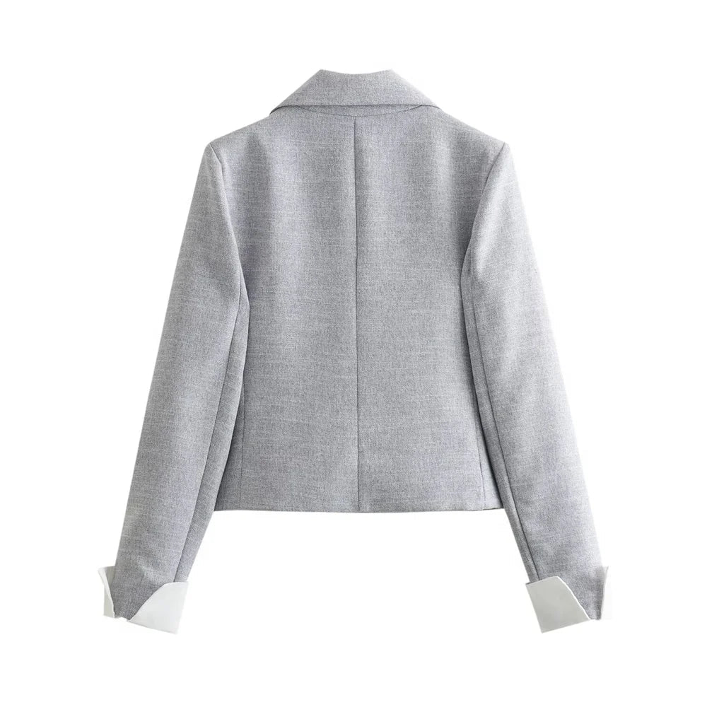 Womens Double Breasted Blazer And Trousers Two Piece Set