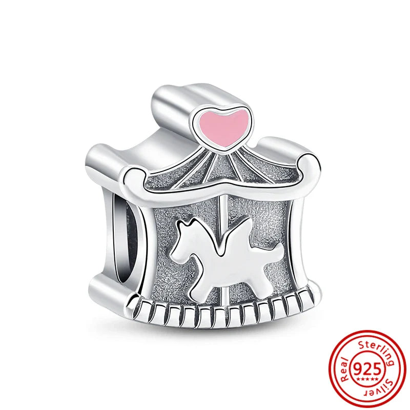 Fit Pantaro Peacock Cake Teeth Butterfly Crown S925 Silver Charms Beads Fine Jewelry for Women Gift