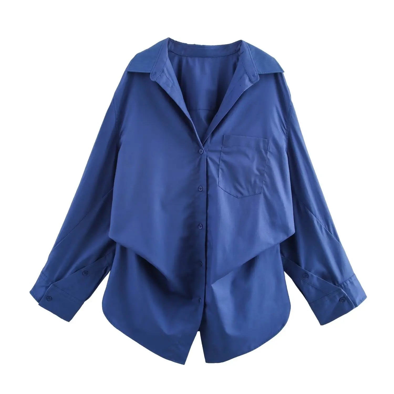 Vintage Oversized Striped Bat Sleeve Lapel Shirt for Women Long Sleeve Button Blouse Spring Autumn Casual Top