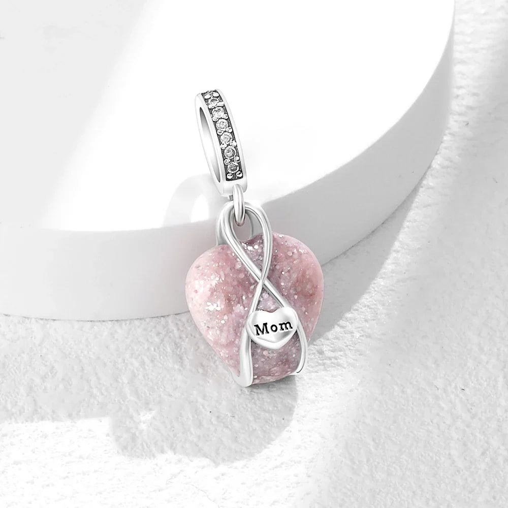 Pink Flower Caterpillar DIY 925 Sterling Silver Bead for Bracelet Bangle Jewelry Accessories