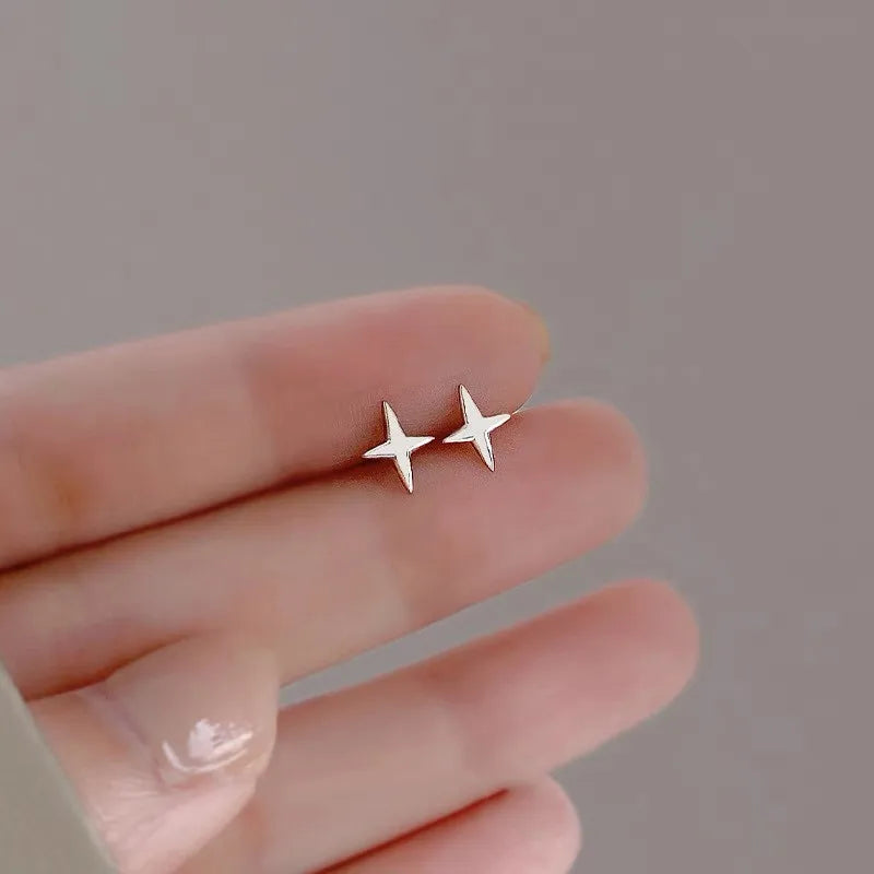 Minimalist Heart Stud Earrings for Women Hypoallergenic Silver Color Daily Wear Jewelry Gifts