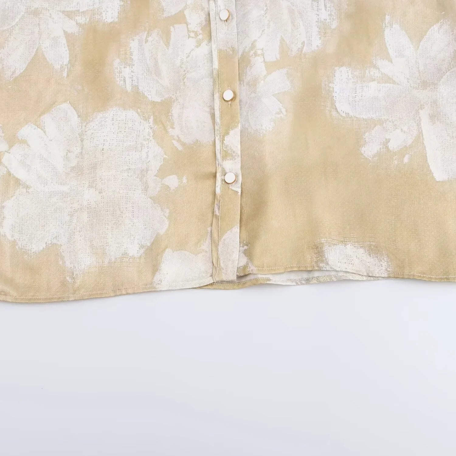 Silk Satin Flower Print Long Sleeve Shirt and Pants Set for Women