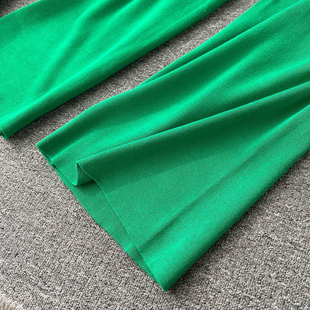 3 Piece Knitted Tracksuit Set for Women Comfy Loungewear with Long Cardigan Coat Turtleneck Vest and Pants