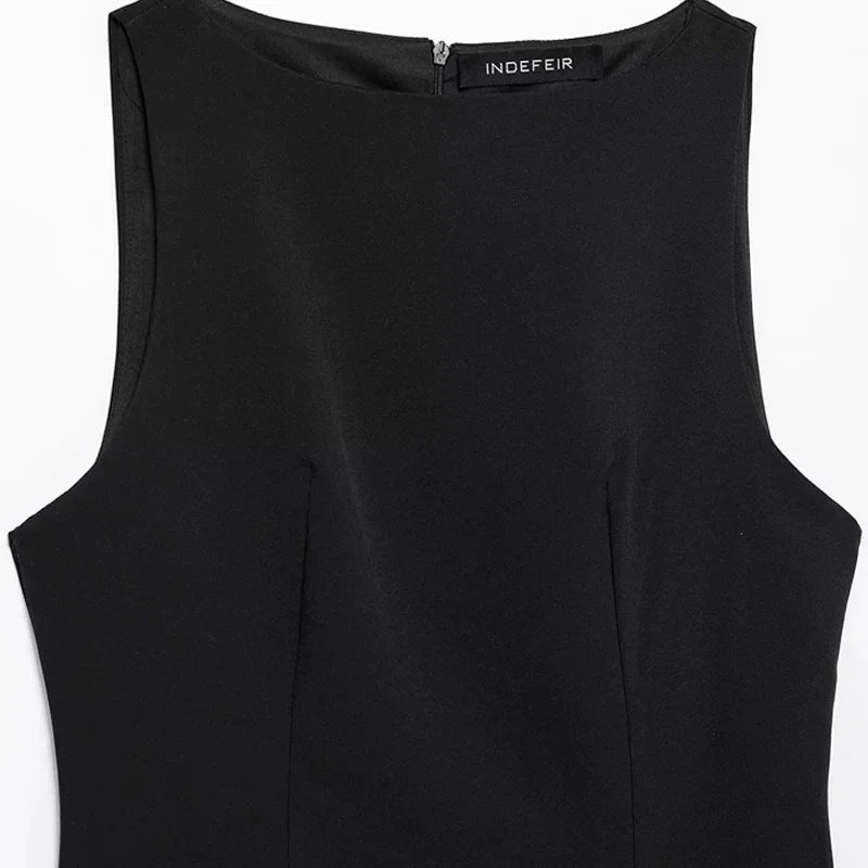 Black Feathered Bodycon Dress For Women Sleeveless Mini