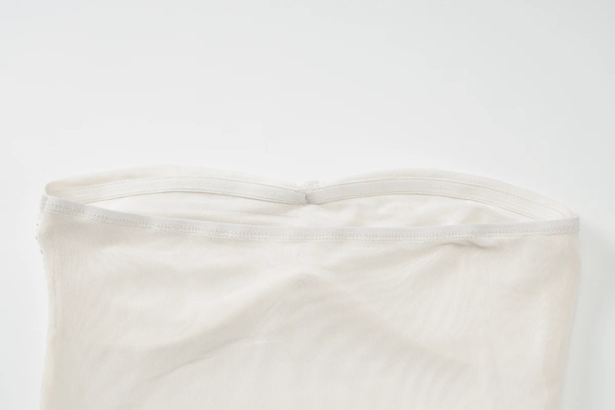 Backless Maxi Dress Sleeveless Bodycon Ruched Mesh Elegant