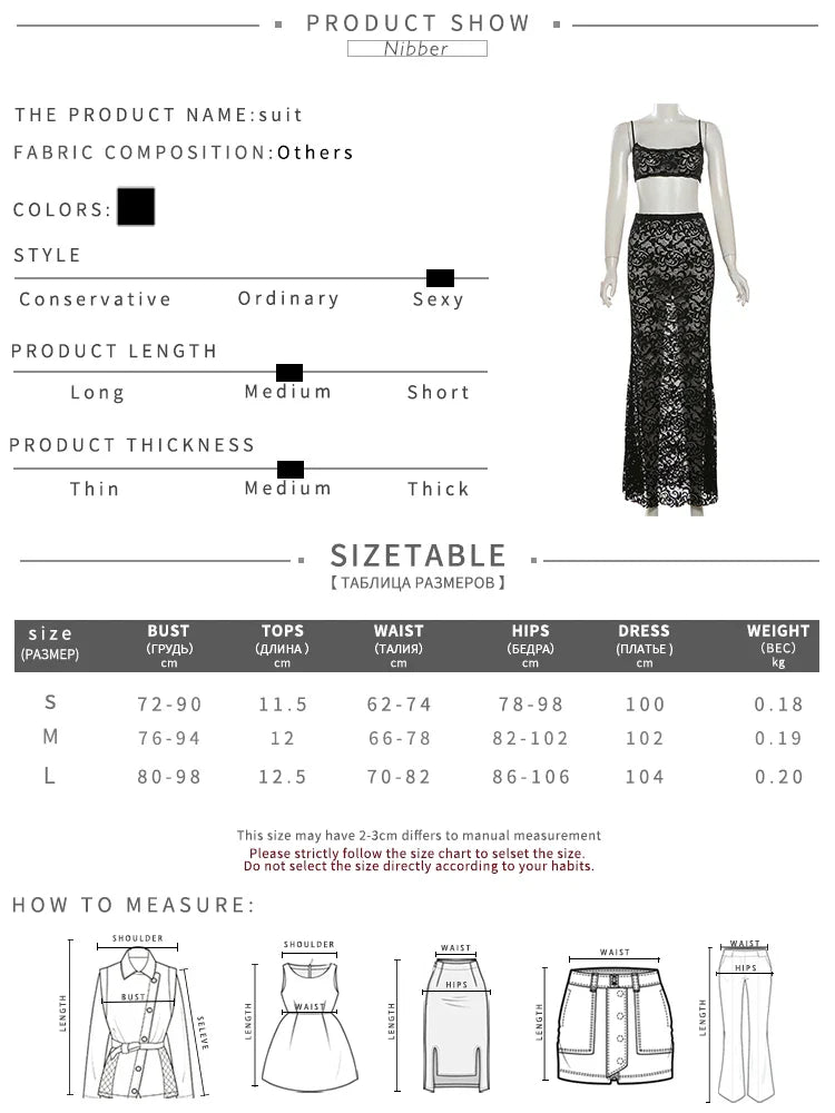 Sexy Mesh Two Piece Set for Women Hipster Mini Camisole and Stretch Skirt Nightclub Party Outfit