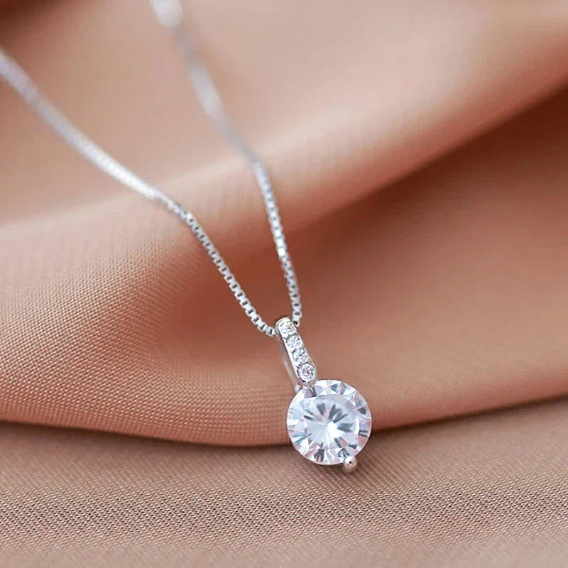 Dainty Round Shaped Stud Earrings for Women with Full White Cubic Zirconia Classic Design