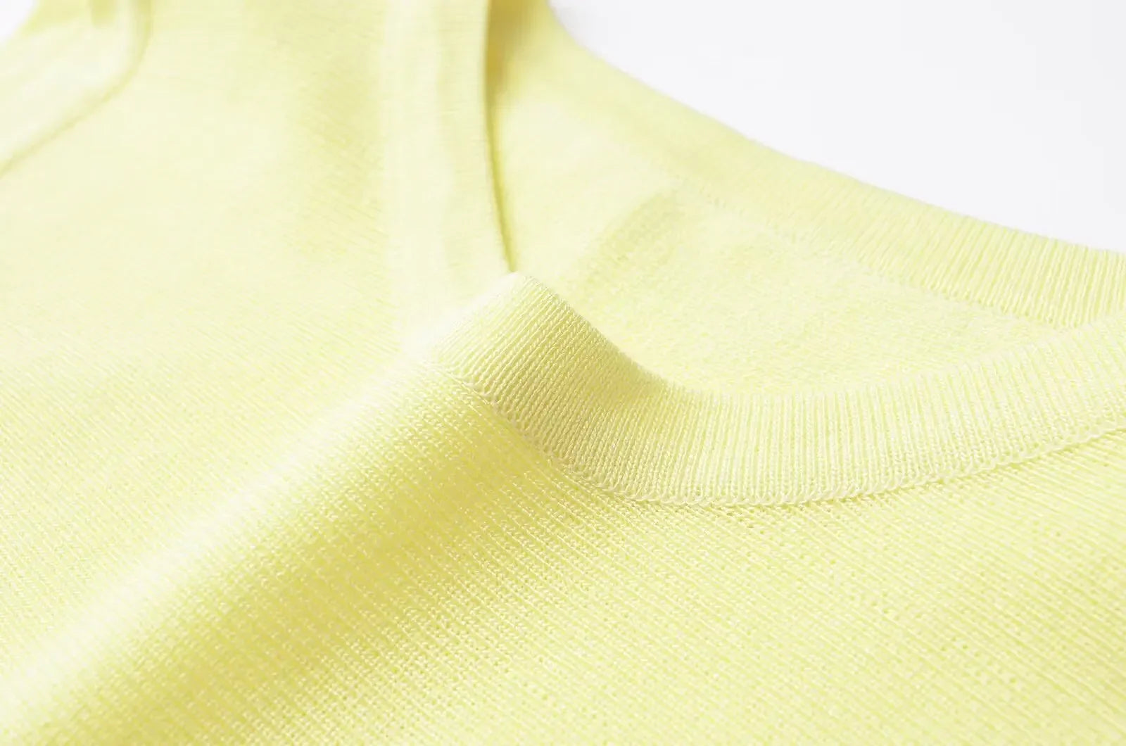 Yellow Knit Pleated Hem Mini Dress With Front Pockets