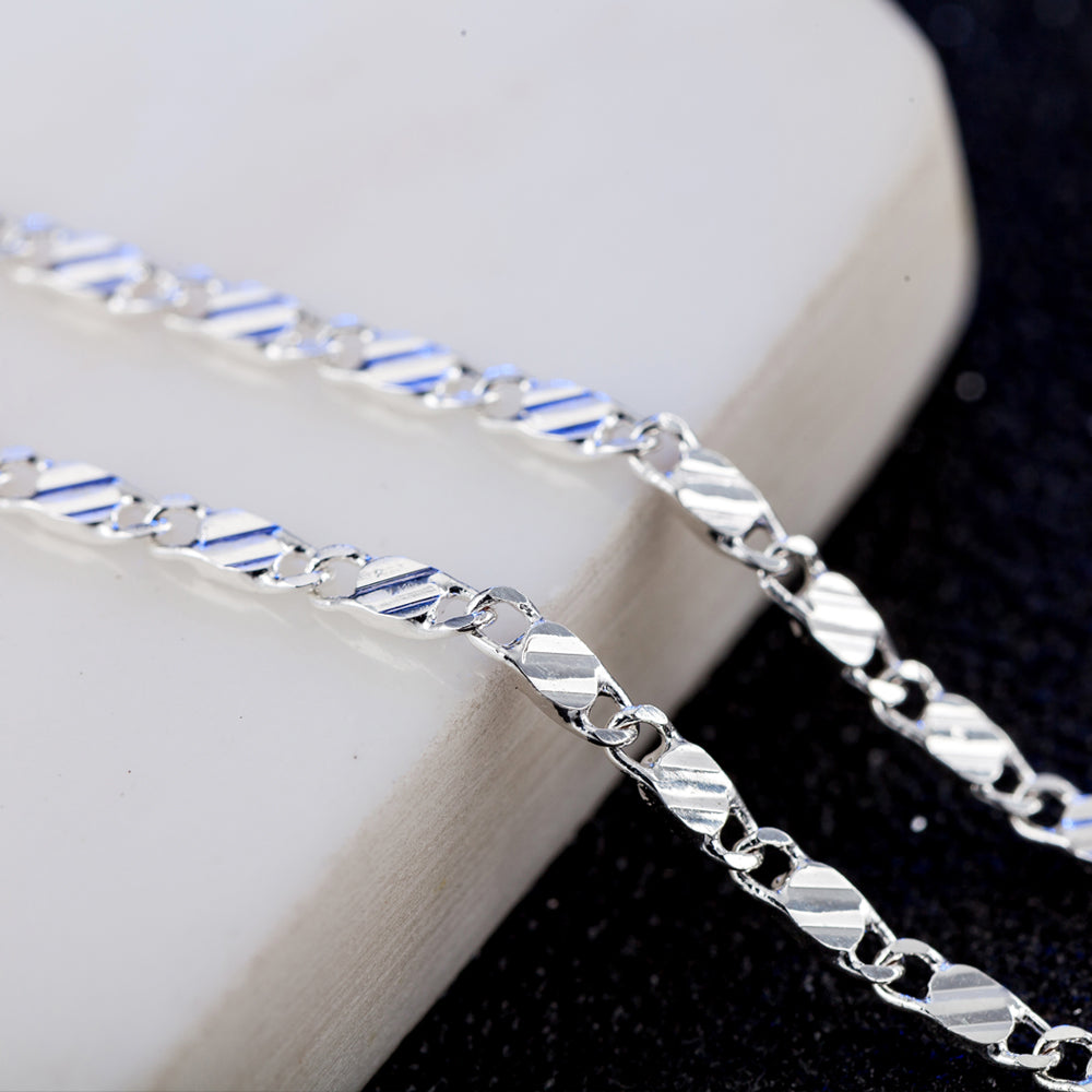 Luxury 2MM Silver Clavicle Chain Necklace for Men and Women Wedding Jewelry Christmas Gifts 16-30 Inches