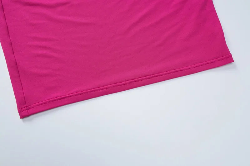 Rose Red Backless Strap Maxi Dress Women Bodycon Party