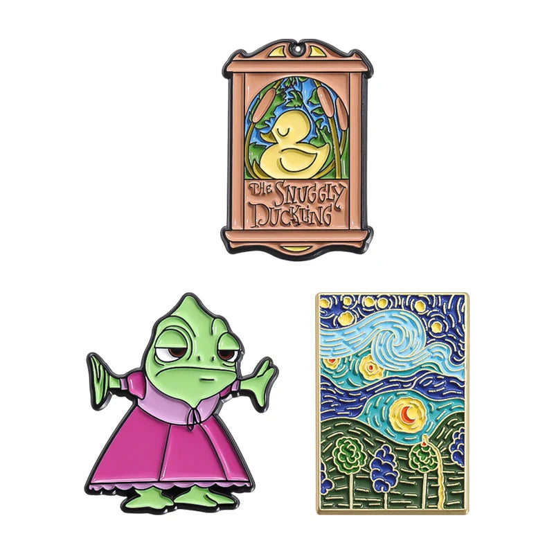 Cartoon Character Enamel Pins Set Cute Anime Brooches Fashion Accessories