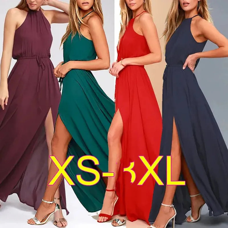 Boho Maxi Dress With High Split For Summer Beach Party