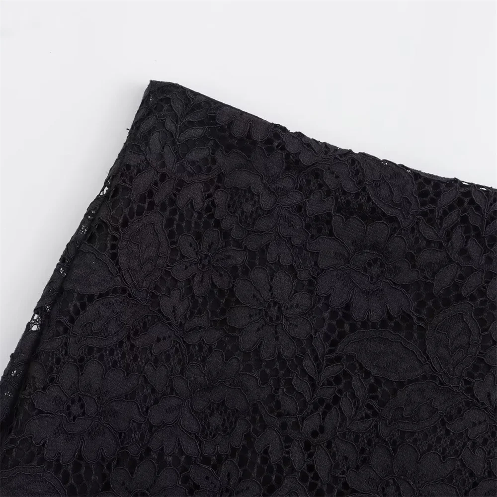 Women's Elegant Lace Suit Jacket and High Waisted Skirt Set Casual Versatile Temperament Fashion Ensemble