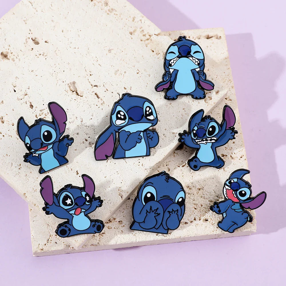 7 Pcs Creative Lilo and Stitch Enamel Pins Set for Backpack Clothing Jewelry and Accessories Gift