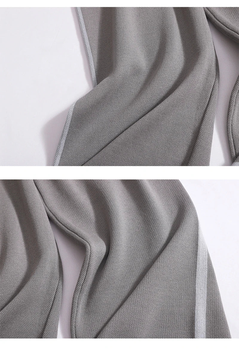 Women Casual Printed Two-Piece Knit Pullover and High Waist Wide Leg Pants Office Suit