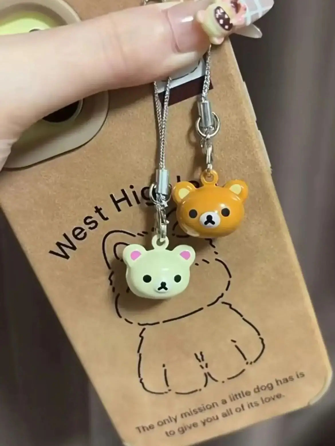 Kawaii Rilakkuma Brown Bear Backpack Pendant Charm Keychain Decor for Students and Girls Gift