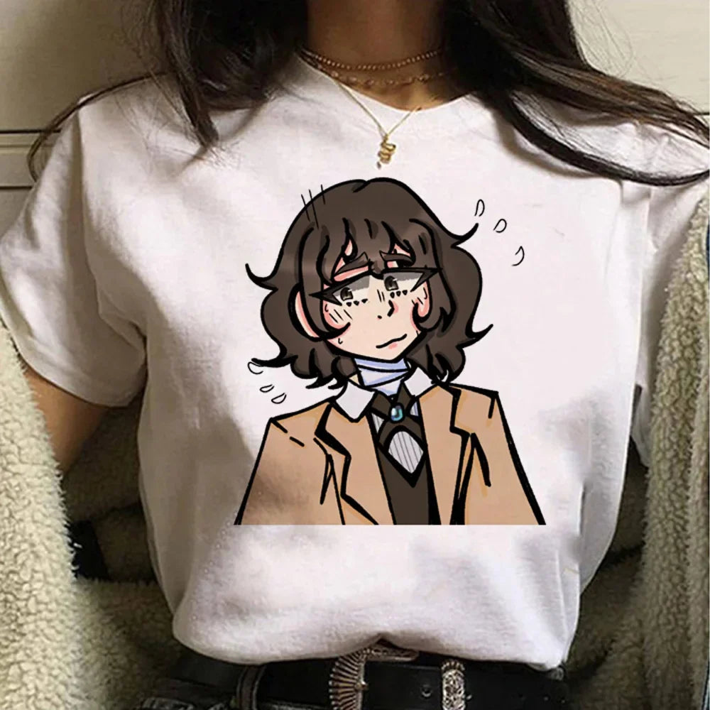 Dazai Comic T-Shirt for Women - Summer Streetwear Y2K Graphic Tee