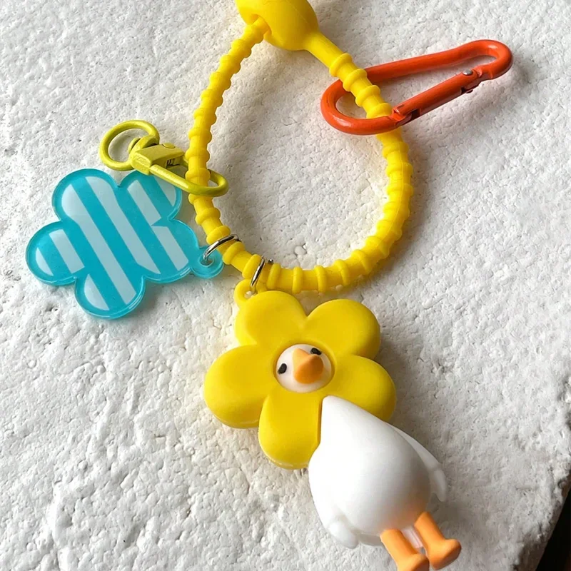 Cute Cartoon Yellow Duck Keychain Personalized Fashionable Pendant for Students