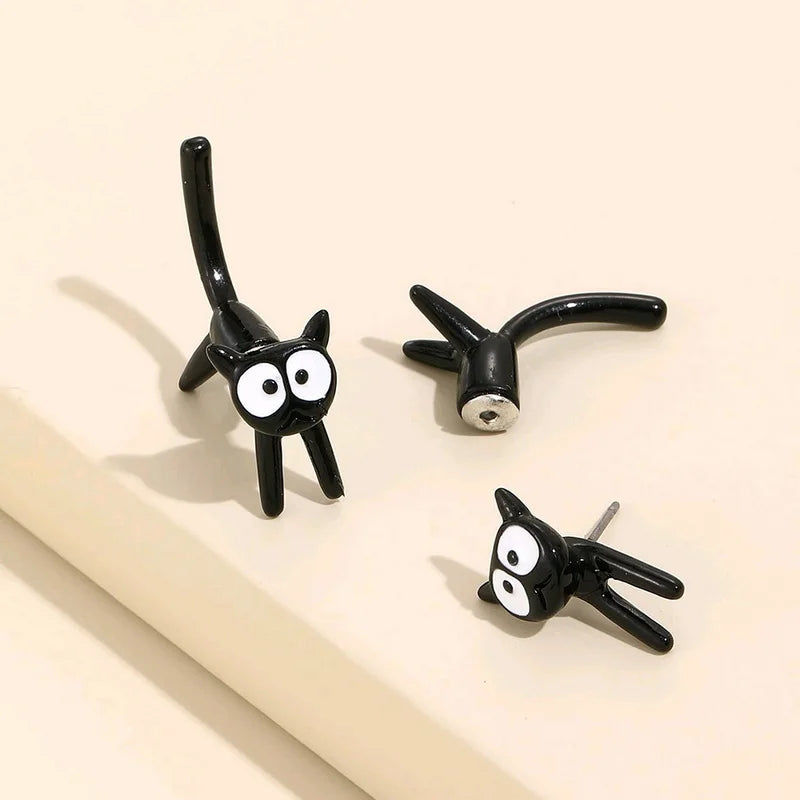 Cute Black Cat Earrings for Women Fashion Animal Kitten Jewelry Perfect for Parties and Festivals