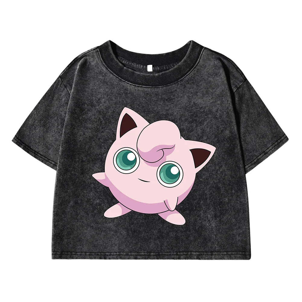 Cotton Casual Jigglypuff Tee Shirt for Women and Men - Vintage Retro Humor Summer Crop Top