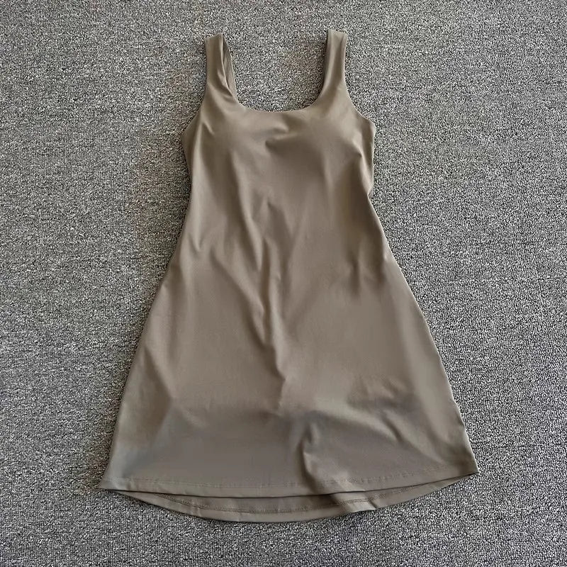 Women Tennis Dress With Built In Chest Pads One Piece Skort