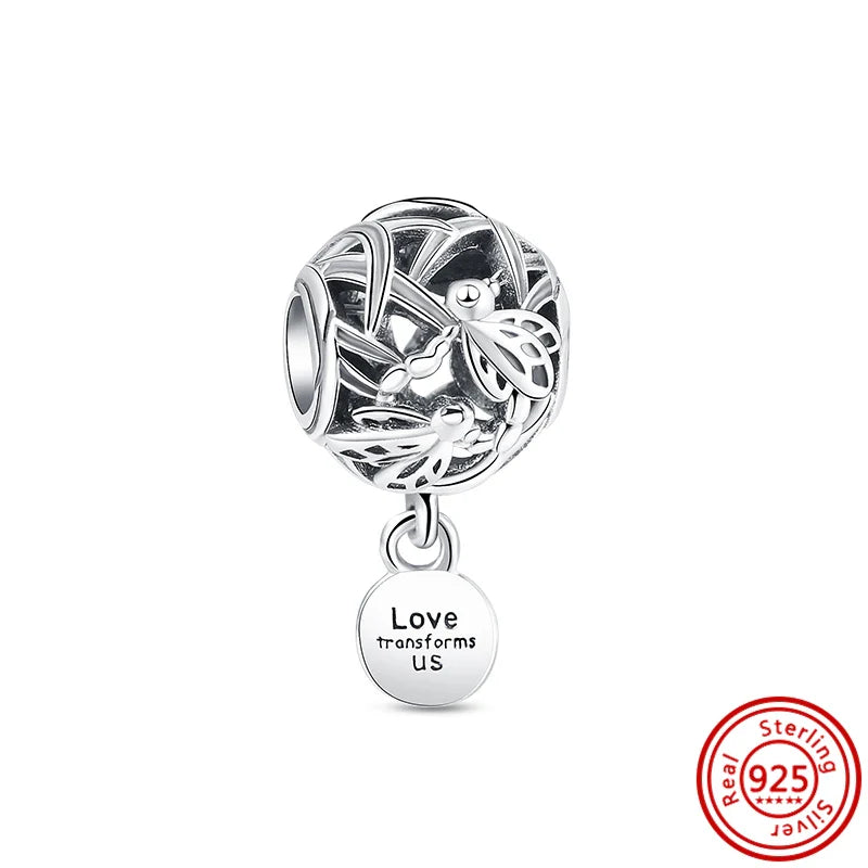 Fit Pantaro Peacock Cake Teeth Butterfly Crown S925 Silver Charms Beads Fine Jewelry for Women Gift