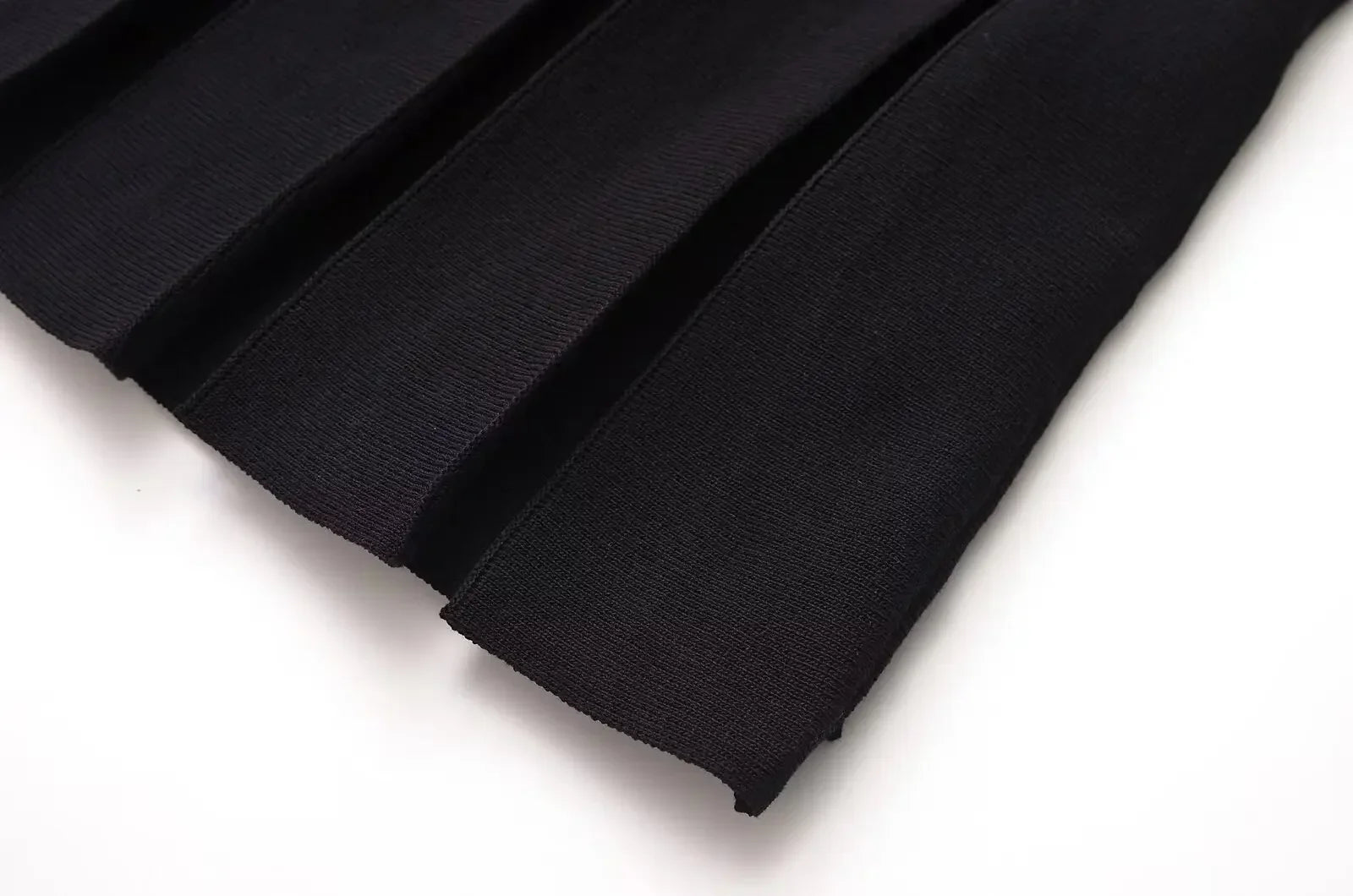 Yellow Knit Pleated Hem Mini Dress With Front Pockets