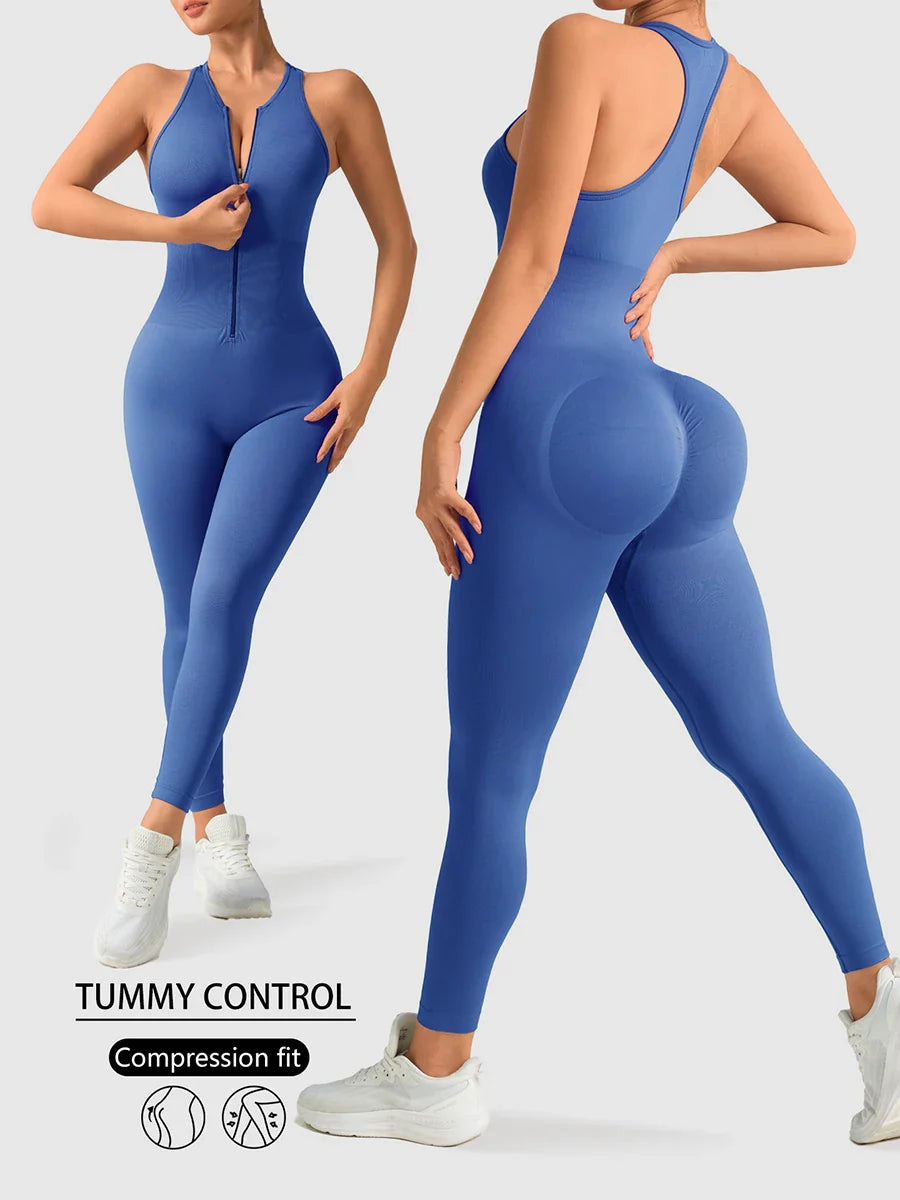 Seamless One Piece Jumpsuit for Women Tummy Control Gym Sportswear Yoga Fitness Bodysuit Butt Lifting Workout Overalls Stretch Leggings