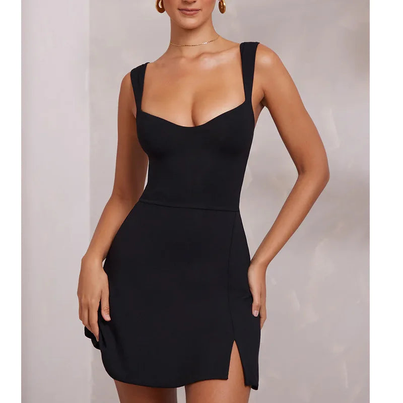 Women's Sleeveless Bodycon Mini Dress Sweetheart Neckline