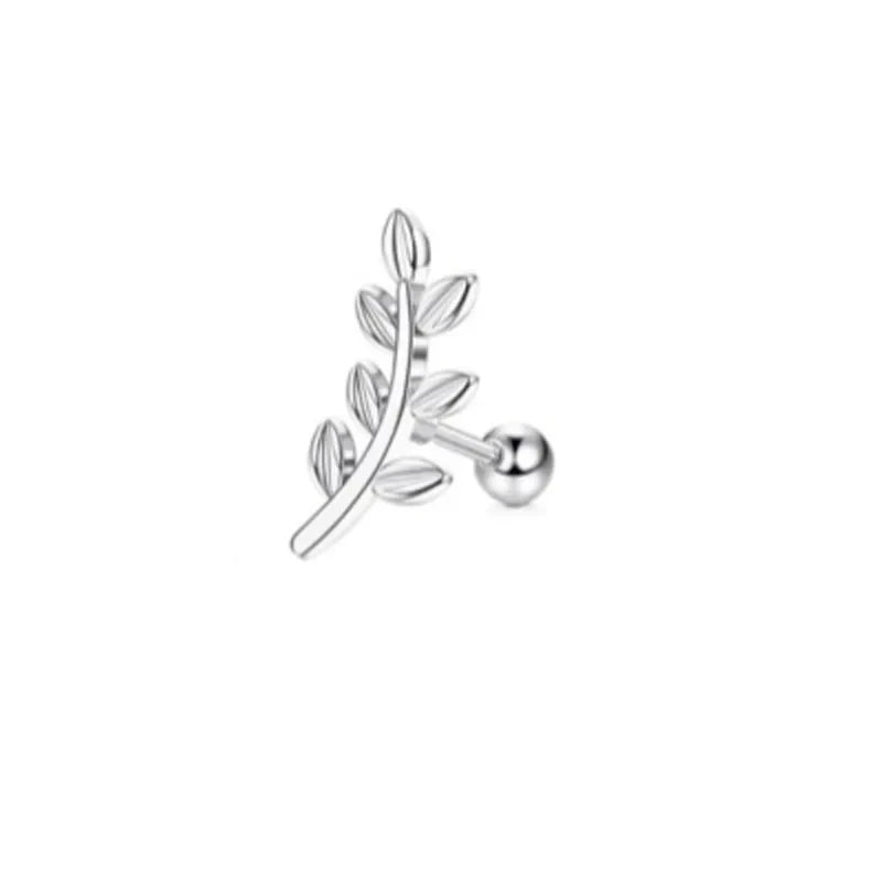 16G Stainless Steel Screw Back Stud Earrings with Cubic Zirconia for Cartilage Conch Helix Ear Piercing