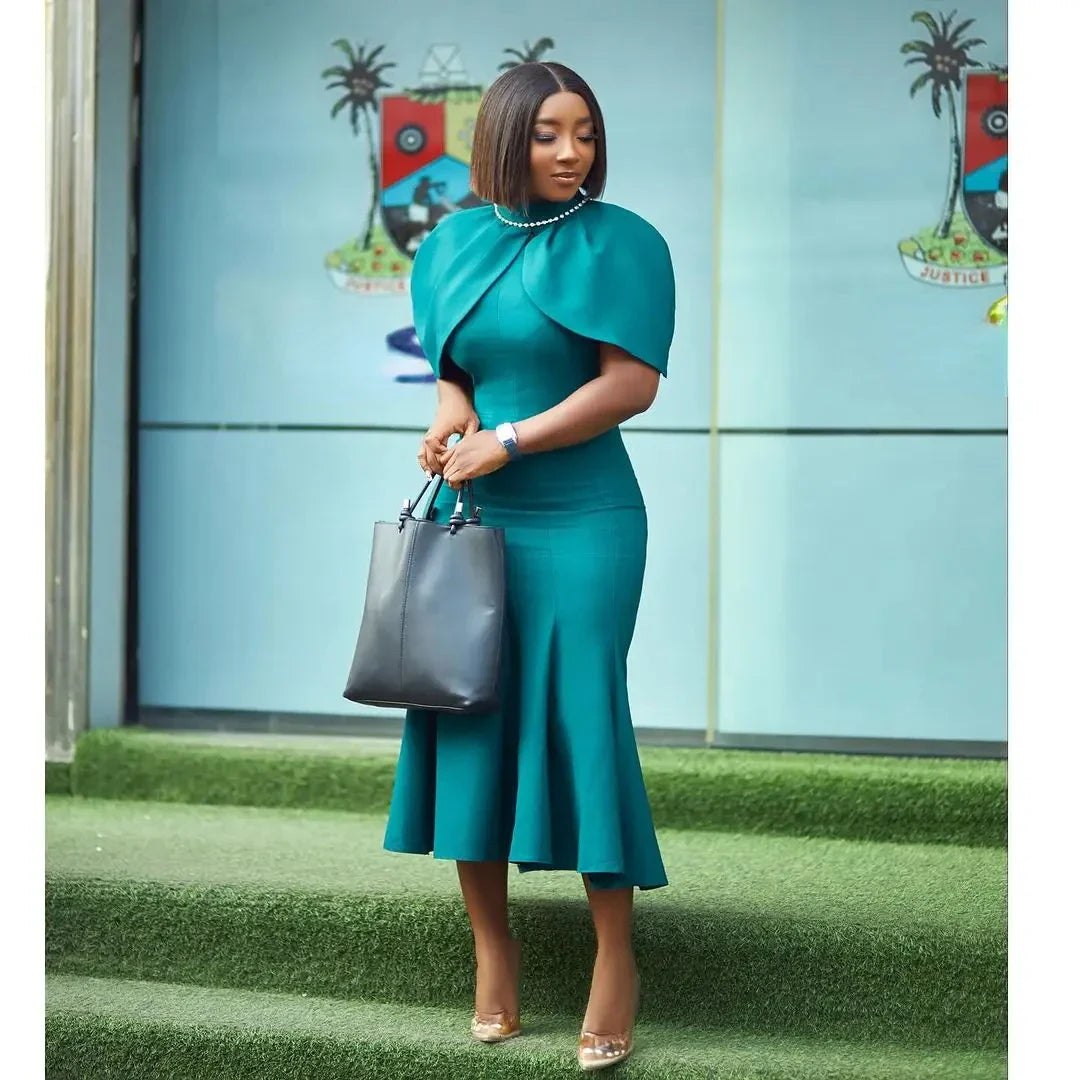 Elegant Church Dress For Women Modest Mermaid Cap Sleeve