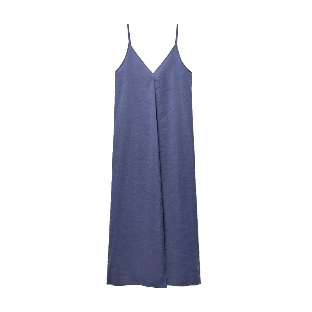 Casual V Neck Flowing Flute Dress For Women With Wide Skirt