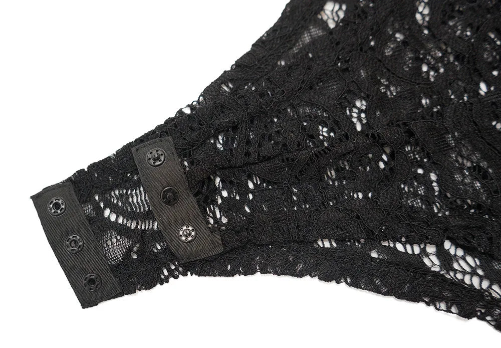 Lace Hollow Out Bodysuit and Pants Set for Women - Slim Fit Midnight Party Bodycon Outfit for Cocktail Events