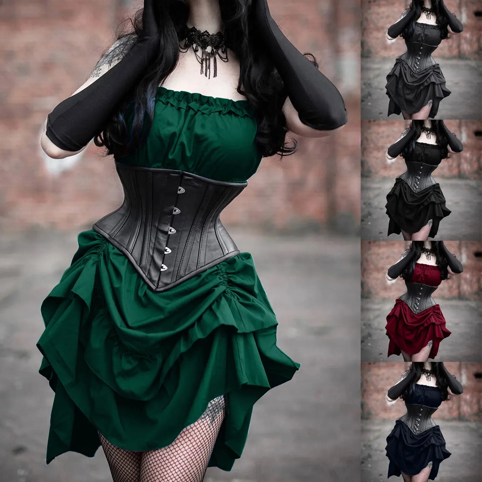 Gothic Lolita Corset Dress For Steampunk Cosplay Costume