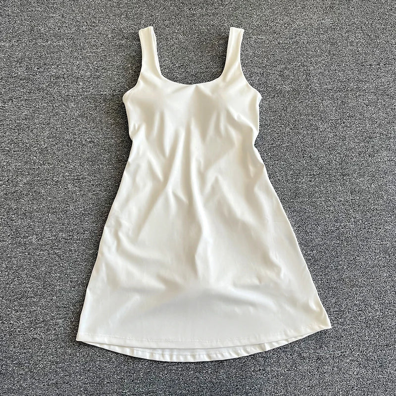 Women Tennis Dress With Built In Chest Pads One Piece Skort
