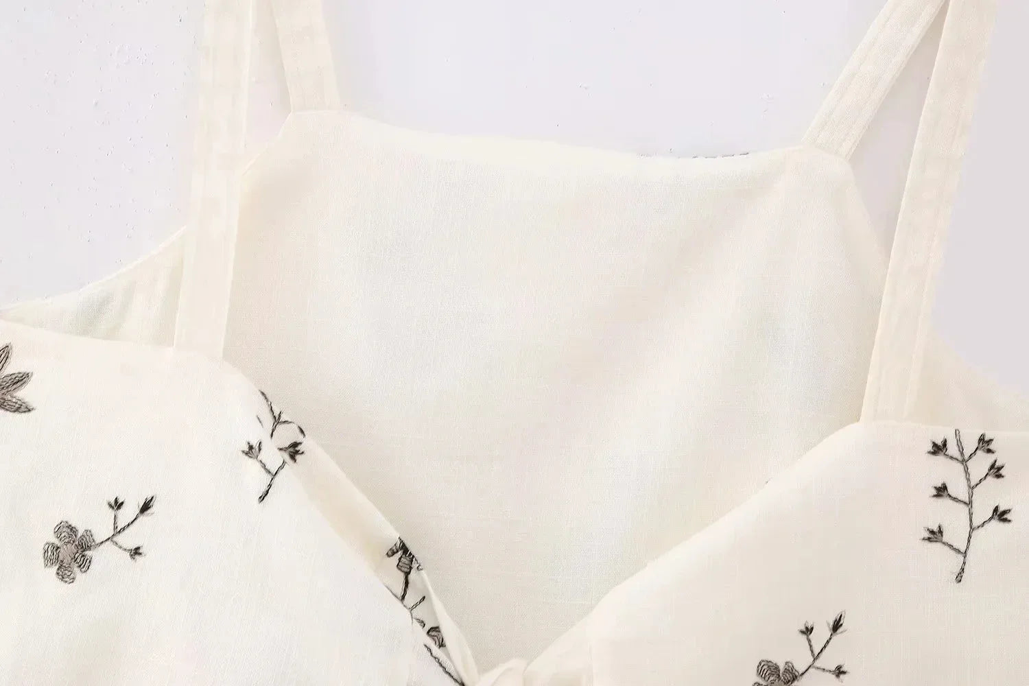 Summer Women Two Piece Set Embroidered Bowknot Short Sling Top with Elegant Midi Skirt Slim Fit Casual Fashion Outfit